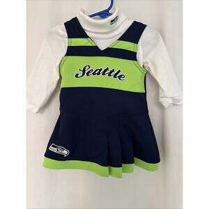 NFL Seattle Seahawk Cheer Dress w/Bodysuit Baby Size 12 Mo